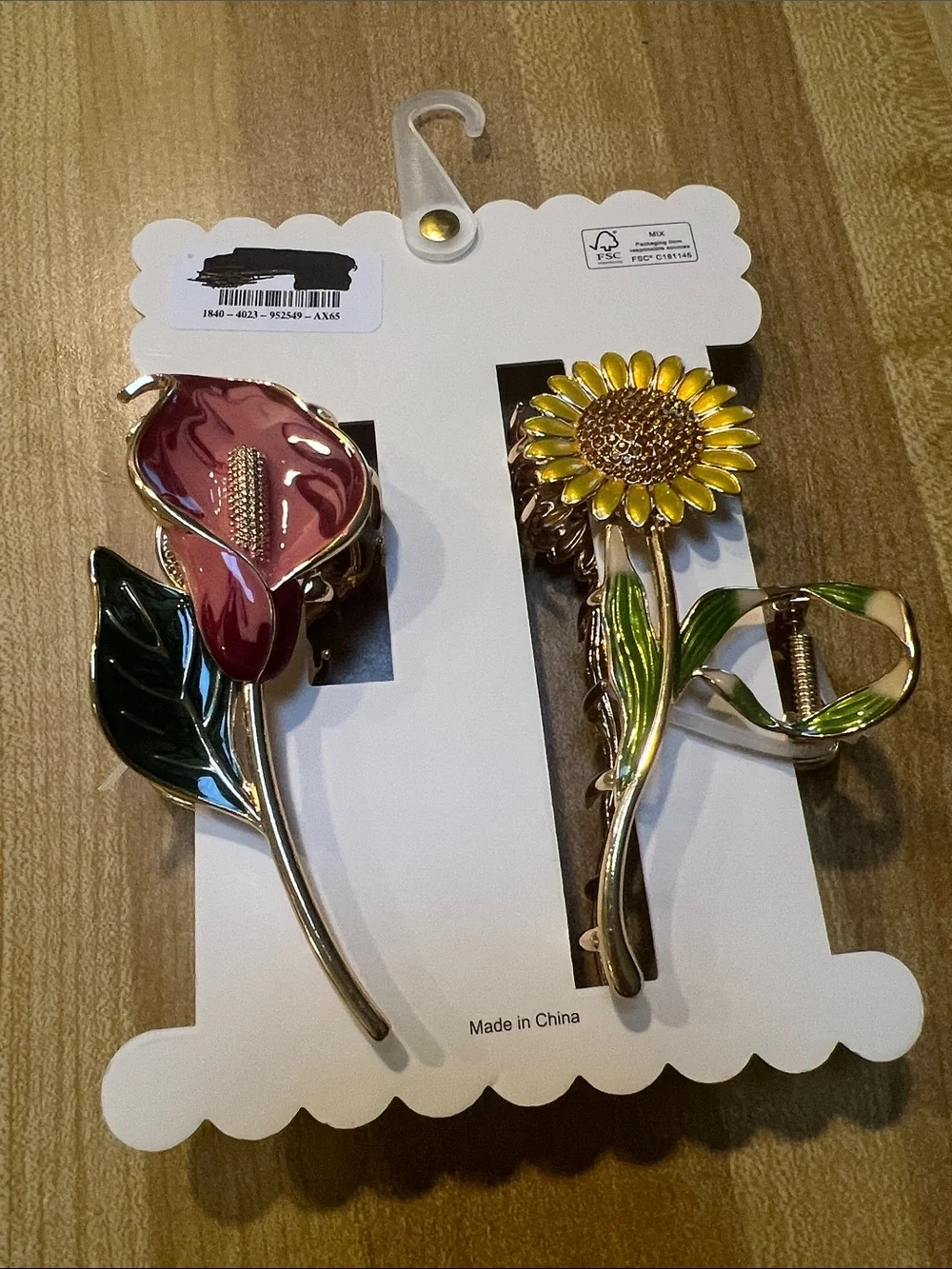 #2564**Sunday State Floral Clip Set - Sunflower & Red Calla